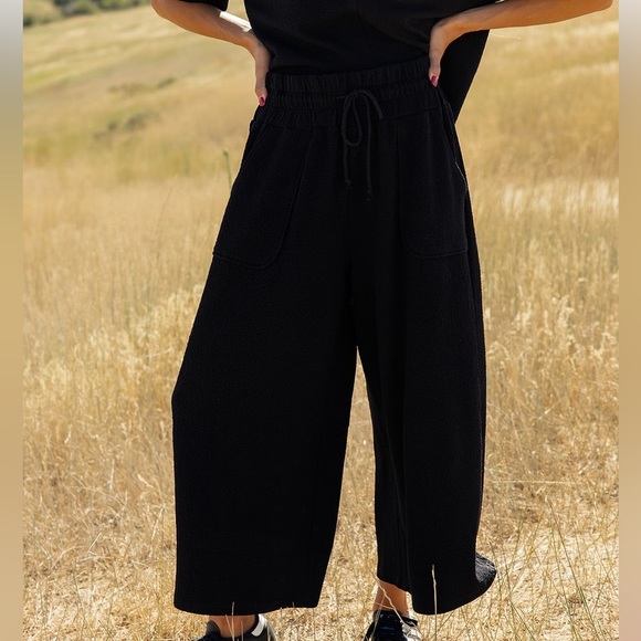 SALT Linden Heights Textured pull on black pants size large - Picture 1 of 6